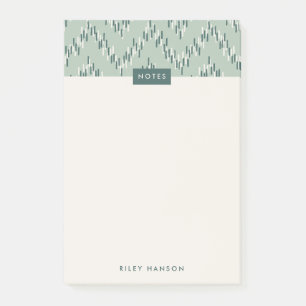 Dashing Boho Ikat Zig Zag Pattern Post-It - Teal Notes