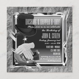 Dashing Custom 5.25 X 5.25 Invitations - Silver