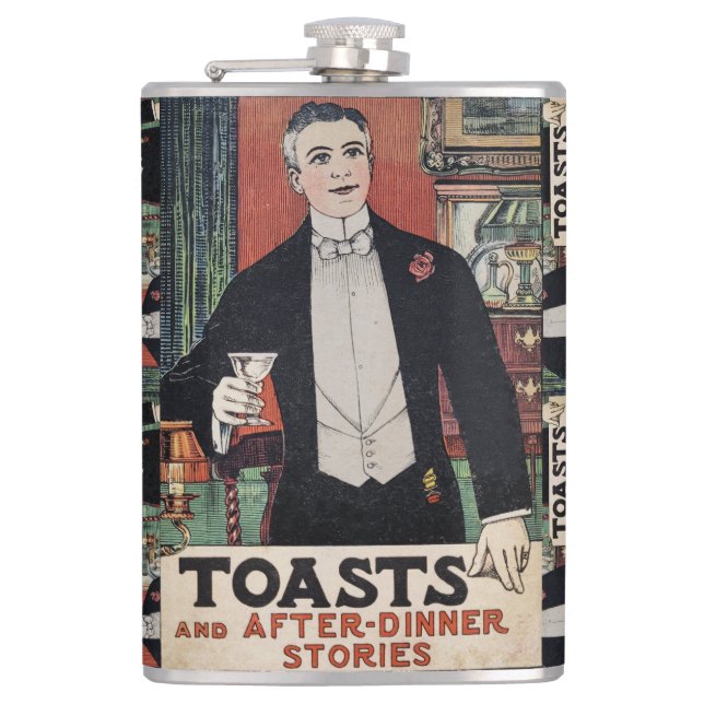 Dashing Dandy Victorian Gentleman Hip Flask (Front)