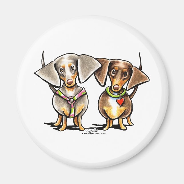 Dashing Dappled Dachshunds Magnet (Front)