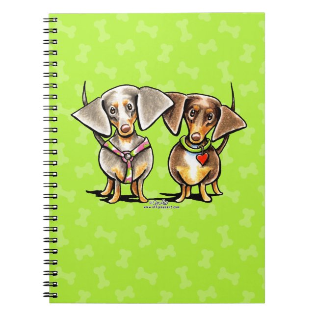 Dashing Dappled Dachshunds Notebook (Front)