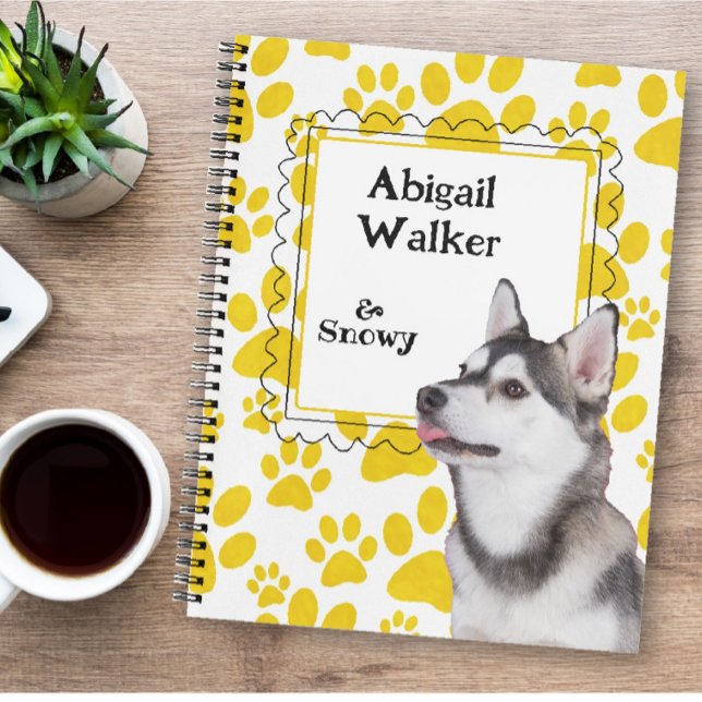 Dashing Dog/Pet Paws Personalised Spiral Notebook (Creator Uploaded)