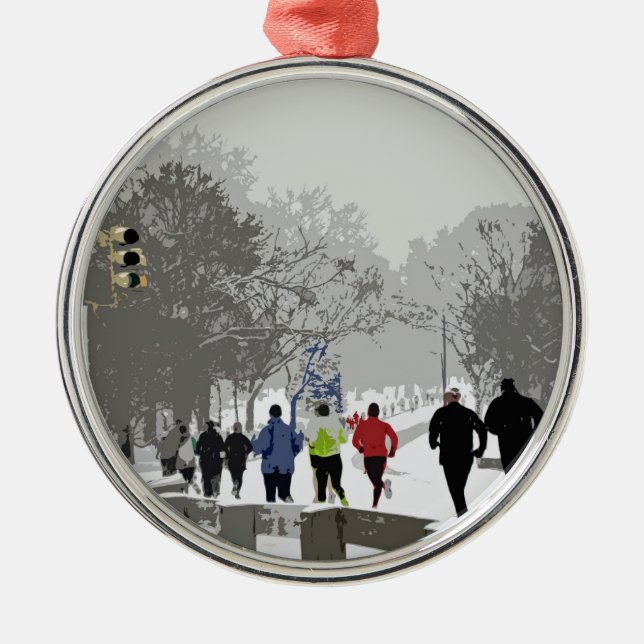 Dashing for the Holidays Metal Tree Decoration (Front)