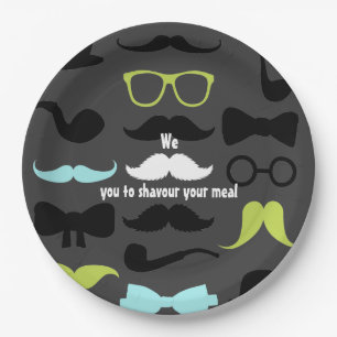 Dashing Little Man Moustache Party Paper Plate