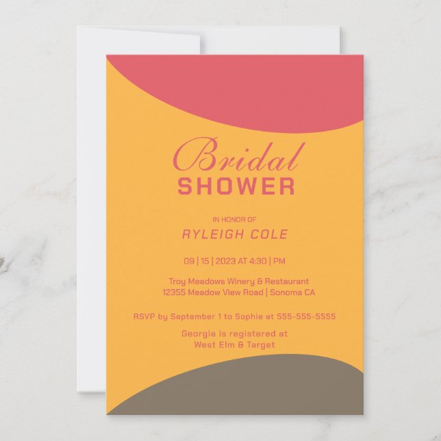 Dashing Modern Bridal Shower Invitation (Front)