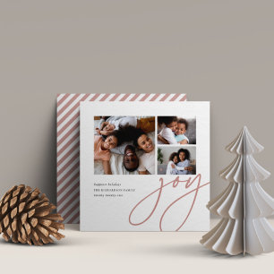 Dashing Script 3 Photo Collage Holiday Card