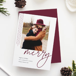 Dashing Script   Vertical Photo Holiday Card