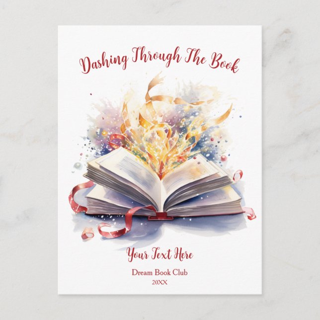 Dashing Through The Book Postcard (Front)
