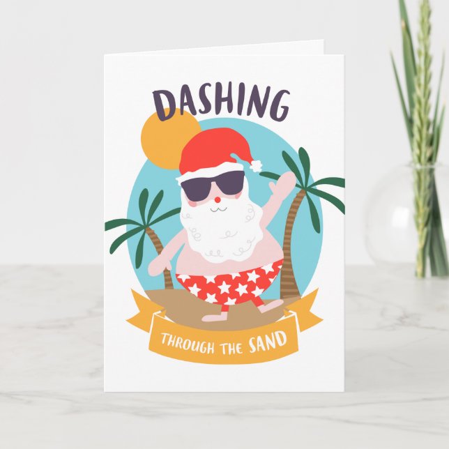 Dashing Through The Sand Christmas in July Card (Front)