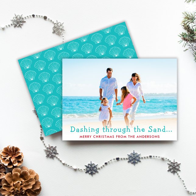 Dashing Through The Sand Holiday Photo Card (Creator Uploaded)