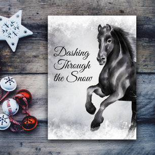 Dashing Through the Snow Beautiful Horse Christmas Holiday Card