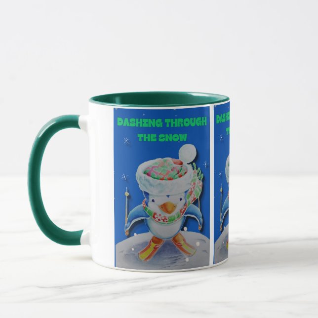Dashing Through The Snow Children's Christmas Mug (Left)