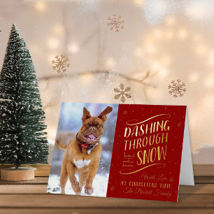 Dashing Through the Snow Christmas Photo Real Foil Holiday Card