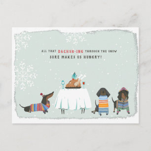 Dashing Through the Snow   Cute Dachshund  Postcard