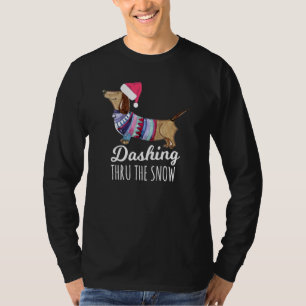 Dashing Through The Snow Dachshund Weiner Dog Mum T-Shirt