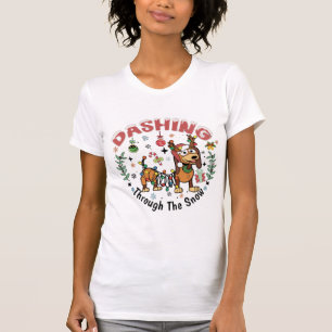 Dashing Through the Snow Funny Xmas T-Shirt