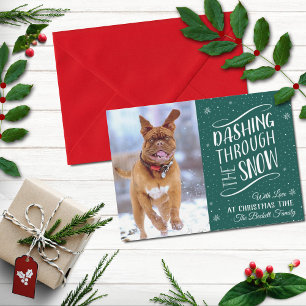 Dashing Through the Snow   Holiday Photo Card
