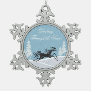 Dashing Through the Snow Horse Christmas Ornament