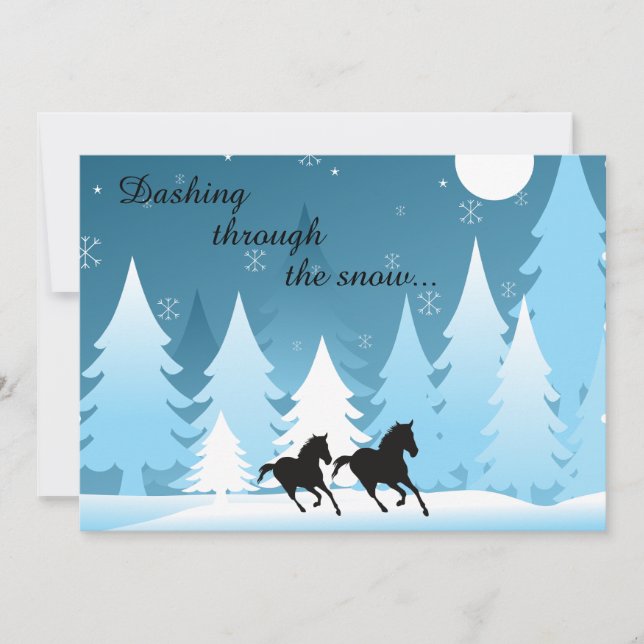 Dashing Through the Snow Horse Holiday Card (Front)