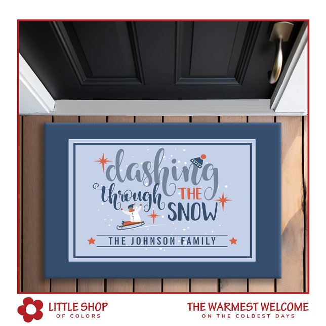 Dashing Through the Snow Monogram Christmas Doormat (Creator Uploaded)