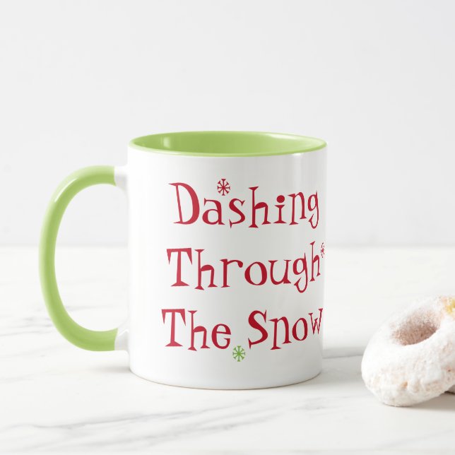 Dashing Through The Snow Mug (With Donut)