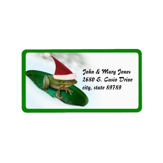 Dashing Through the Snow on a Lily Pad Address Label
