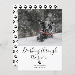 Dashing Through The Snow Pet Dog Christmas Card
