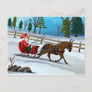 Dashing Through the Snow Postcard