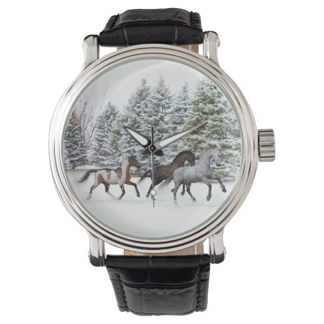 Dashing through the Snow - Running Horses Artwork Watch (Front)