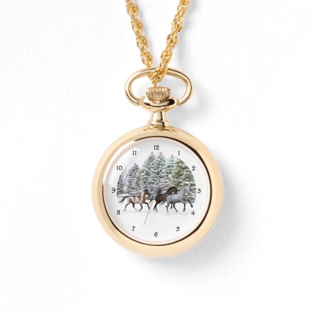 Dashing Through the Snow - Running Horses Artwork Watch (Front)