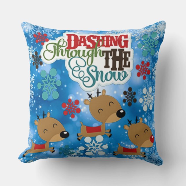 Dashing Throw The Snow Cushion (Front)