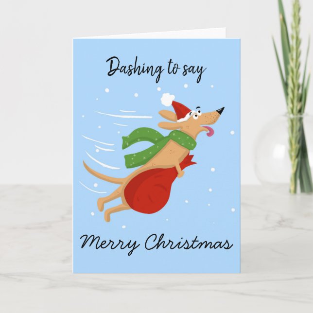 dashing to say Merry christmas Card (Front)