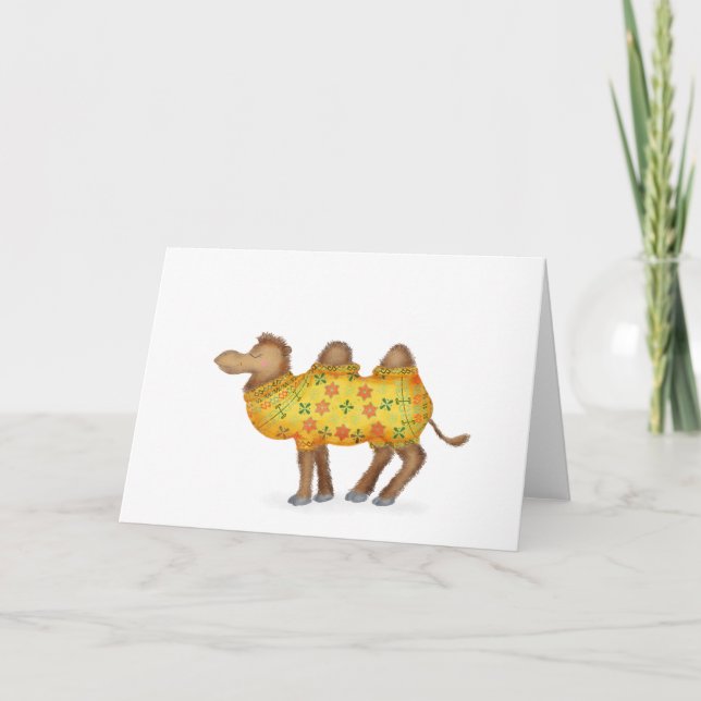 Dashka the Bactrian camel blank card (Front)