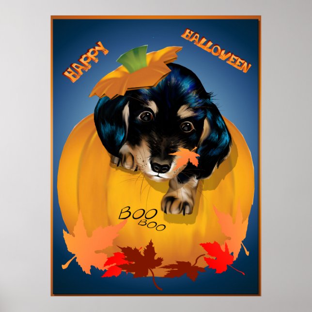 Dashund Halloween - Boo Poster (Front)