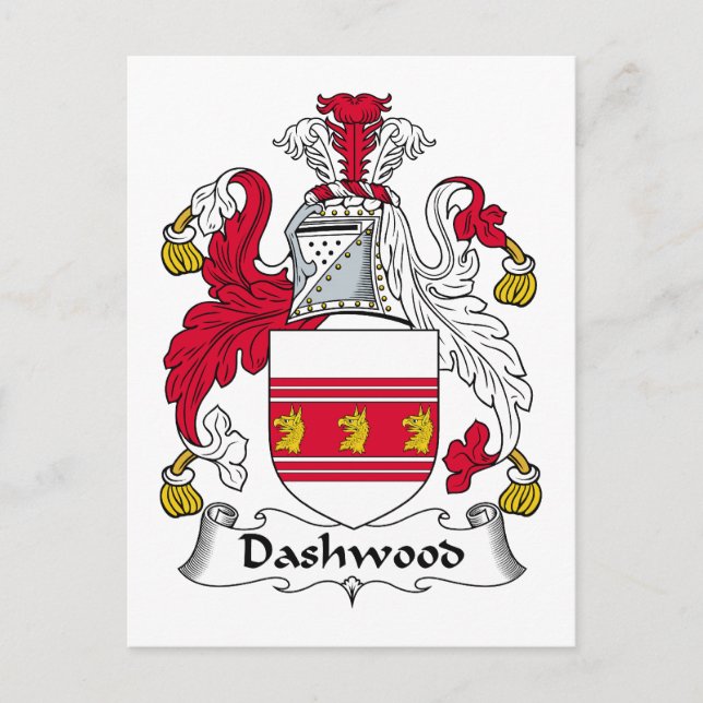 Dashwood Family Crest Postcard (Front)