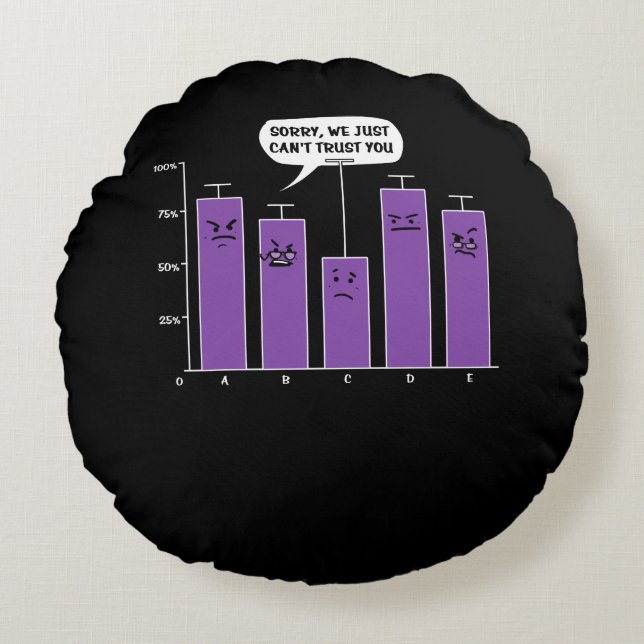 Data Analysis Science Geek Nerd Joke Round Cushion (Front)