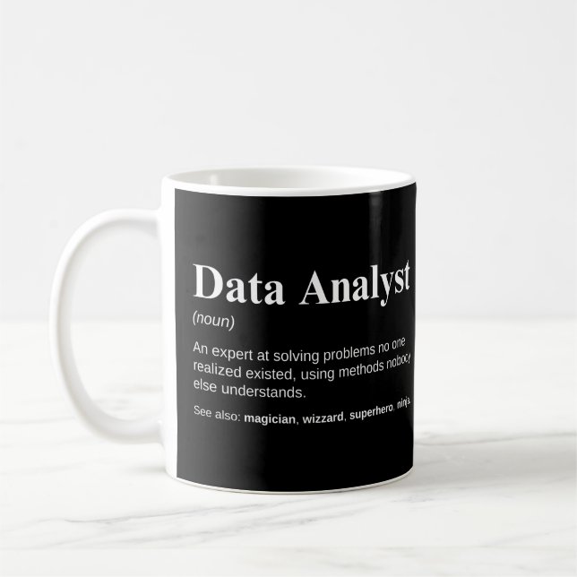 Data Analyst Funny Data Definition Coffee Mug (Left)
