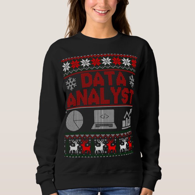 Data Analyst Off Shoulder Christmas Ugly Sweater (Front)