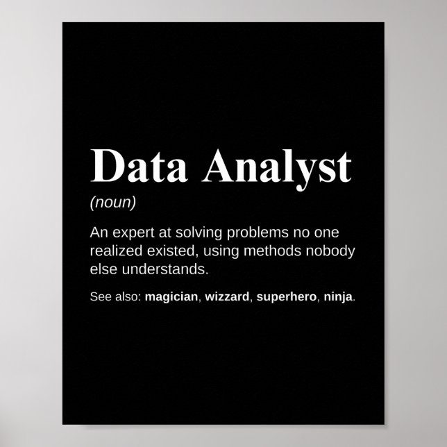 Data Analysts Funny Definition Poster (Front)