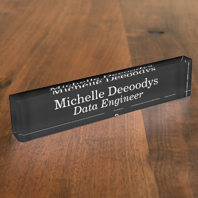 Data Engineer Black Acrylic Nameplate (Side)