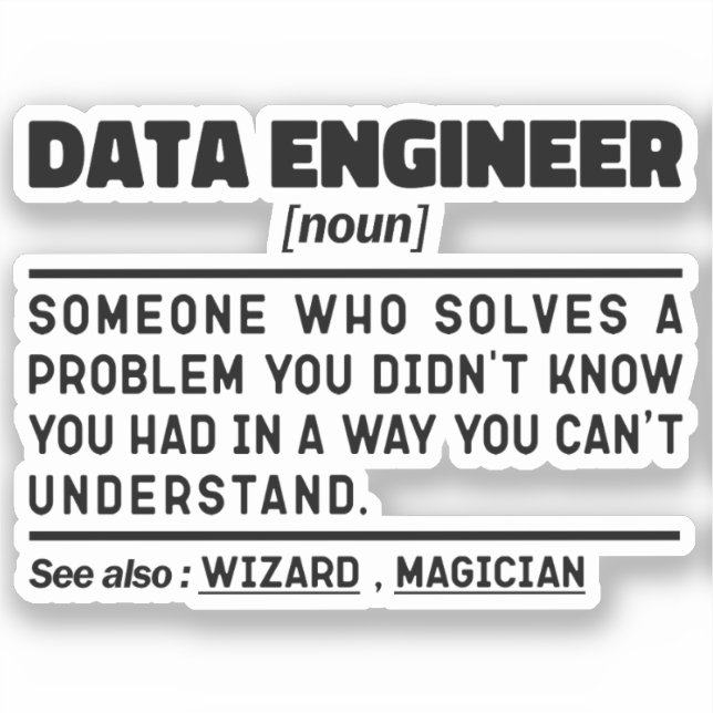 Data Engineer Noun Cool Computing Specialist Funny (Front)