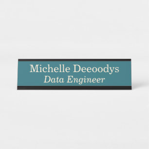 Data Engineer Teal Desk Name Plate