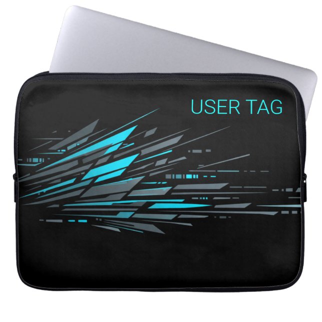 Data Flow Stream Minimalist Tech Laptop Sleeve (Front)