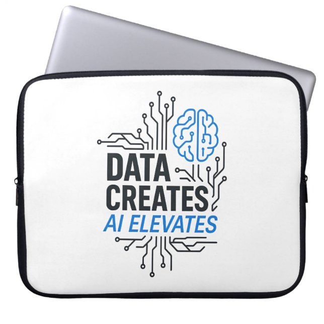 Data Foundation Ascent: Abstract AI Elevation Tech Laptop Sleeve (Front)
