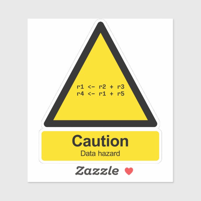 Data hazard parody warning sign vinyl sticker (Sheet)