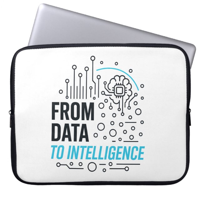 Data Intelligence Odyssey: Abstract Information Laptop Sleeve (Front)