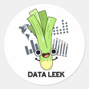 Data Leek Funny Computer Veggie Pun  Classic Round Sticker