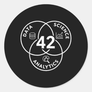 Data Science Analytics 42 Diagram Design Classic Round Sticker