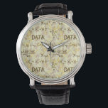 Data Science Analytics and Coding Pattern Wrist Watch<br><div class="desc">Wear your passion for technology with this unique Data Science wrist watch. Featuring a sophisticated dial design inspired by mathematical formulas, statistics, and digital coding symbols, this timepiece is a perfect accessory for any data enthusiast. Its classic leather strap and modern graphic face blend professionalism with a "geek-chic" aesthetic. A...</div>