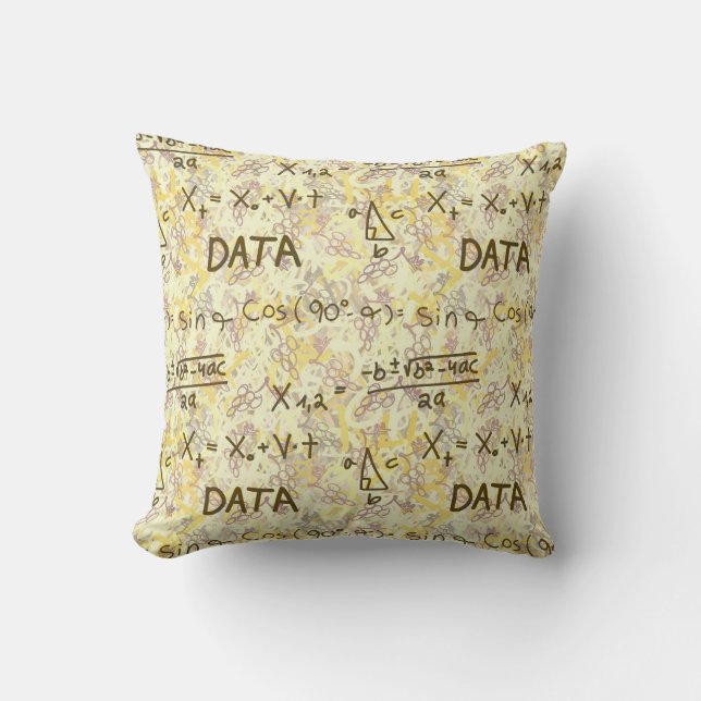 Data Science and Statistics Pattern Decorative Cushion (Front)